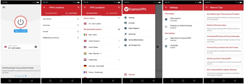 Aplikasi Android ExpressVPN