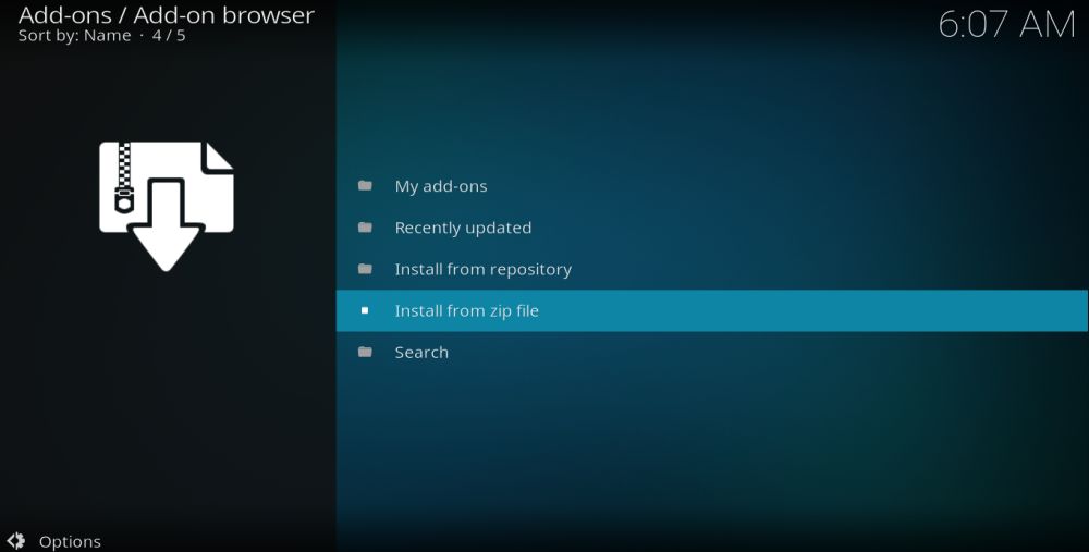 Install from Zip File