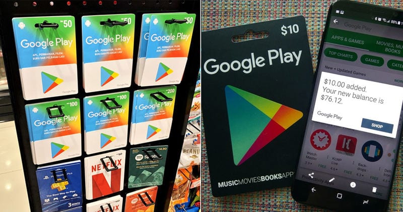 Google Play Gift Card Code Example