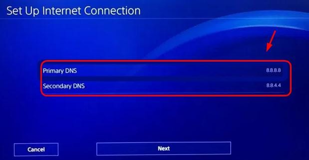 how to set a dns server on ps4