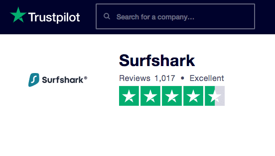 SurfShark Review TrustPilot