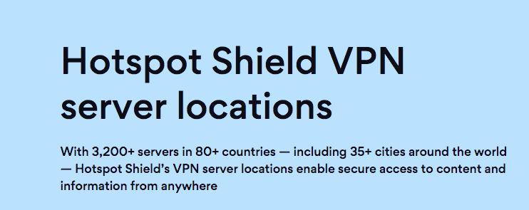 hotspot shield server locations
